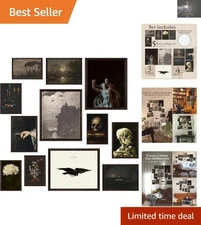 Dark Academia Decor Set - 12 Unframed Gothic Wall Art Prints for Home Aesthetic