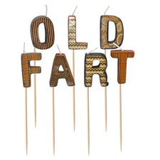 Cake Candle Set 'Old Fart' Birthday, Retirement, Father's Day 7 Pack for Party