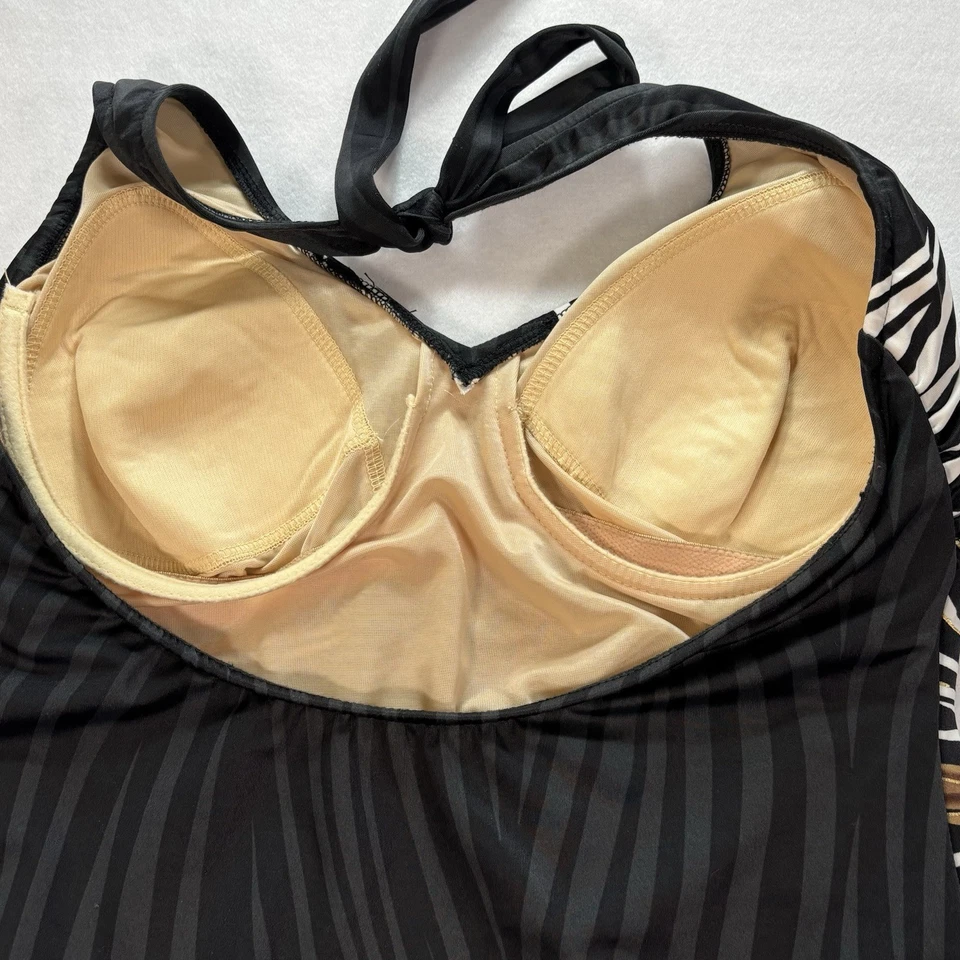 Traje de baño CAROL WIOR para mujer 14 una pieza negro con Safari Vibes sujetador con aros Foto 4 de 4