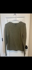 J Crew Mercantile Women  s Green Roll Neck Knit Sweater 100 Cotton Size Small