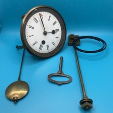 French striking Mantle Clock Brass Bezel glass movement pendulum key gong
