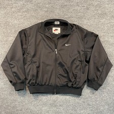 Vintage 90s NIKE Full-Zip Windbreaker Jacket Youth Large 23x23 Black Mesh
