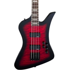 Jackson JS Series Kelly Bird JS3Q Bass Transparent Red Burst
