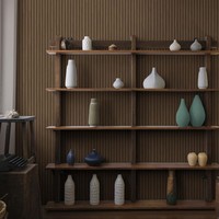Holz Leisten SchräGe Streifen Tapete Minimalist Japanisch 3D Effekt NatüRlich