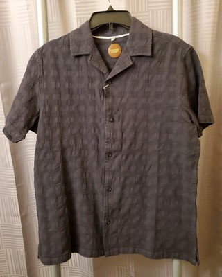 NEW Common People Mapper Premier Textured  Shirt Collar Short Sleeve Black S