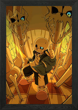 Sans Undertale Framed Wall Art Poster Canvas Print Picture