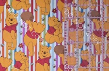 Custom 100 Cotton Woven Disney Stripes Winnie The Pooh By The 1/4 Yard 9x56
