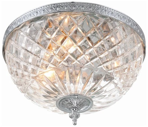 Lead Crystal 12" Wide Flushmount Ceiling Light Fixture - Picture 5 of 8