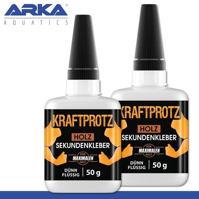 ARKA 2 x 50 g Kraftprotz Holz Sekundenkleber dünnflüssig maximaler Halt