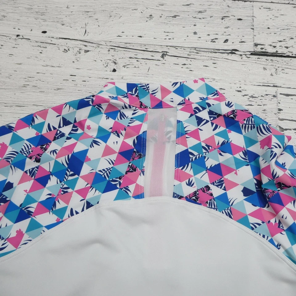 Pullover de golf Kyodan para mujer estampado geométrico mediano manga larga top deportivo Foto 3 de 4