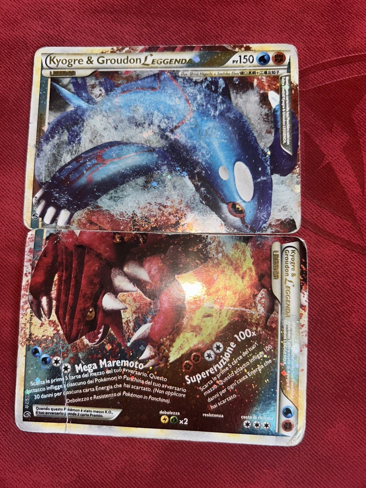 Pokémon TCG Kyogre & Groudon LEGEND Top & Bottom Undaunted 87/90 88/90 Holo ITA