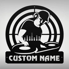 Custom Disc Jockey Metal Sign Personalized DJ Decor for Home or Office