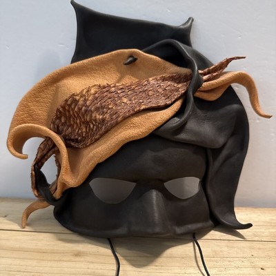 Handcrafted Leather MASQUERADE Ball Mask, MARDI GRAS Jester Mask Excellent