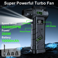 Electric Air Duster Cordless Mini Jet snow Blower Portable Turbo Fan with LED