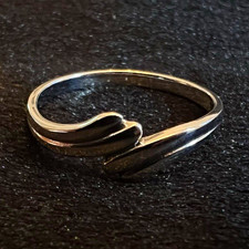 925 Sterlingsilber Bandring gewelltes Design ...