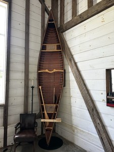 Serenity Liberty Canoe, White Hull with Wood Interior Trim