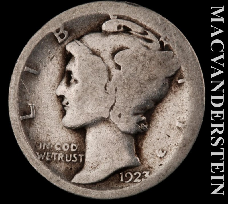 1923 Silver Mercury Dime - Scarce  Better Date  No Reserve  #L7247