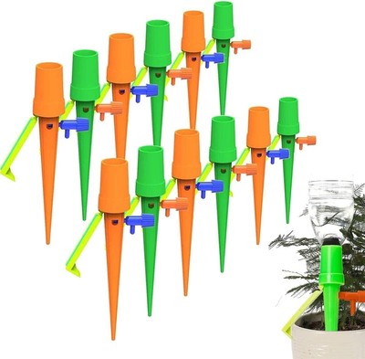 24X Automatic Plant Self Watering Spikes Garden Home Flower Drip Waterer Tool