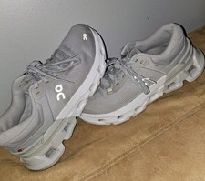 ON Cloud Cloudflyer 5 Glacier/Wolf Shoes Sneakers Size 8 Women White Gray