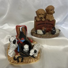 Set Of 2 Vintage Anheuser Busch Limited Edition Dog Figurines 1994-1995