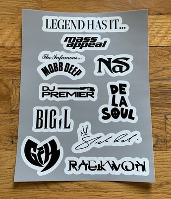MASS APPEAL LEGEND HAS IT STICKER PACK NAS MOBB DEEP GHOSTFACE KILLAH RAEKWON