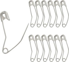 120Pcs 1-1/2 Inch Curved Safety Pins, Quilting Basting Inch, Silver
