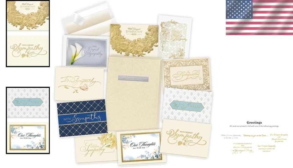 Luxury Sympathy Greeting Card Set - 35 Cards with Foil Accents & Embossing - Image 2 of 4