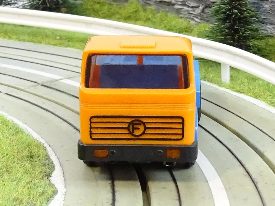 FALLER AMS | MERCEDES CONTAINER LKW | orange - blau | NEUWERTIG | SELTEN !!! - Bild 2 von 4