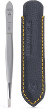 Slanted Tweezers in Leather Case - Made in Solingen Germany