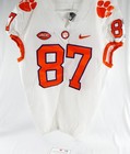 2017-22 Clemson Tigers #87 Game Issued Pos Used White Jersey Football NP R 40 65 — photo 1