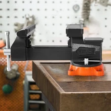 Heavy Duty 8" Bench Vise Ductile Iron Swivel Base 360° Rotation Locking Jaw
