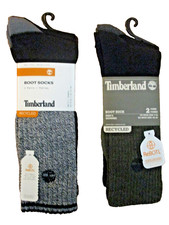 4 NEW PAIR TIMBERLAND MENS RECYCLED BOOT SOCKS, size Large 9-12 RETAILS 48.00