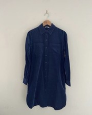 Anyday John Lewis Navy Blue Corduroy Shirt Dress - XS