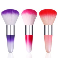 SILPECWEE 3Pcs Nail Brushes for Cleaning Powder, Makeup Brush Clean Pink