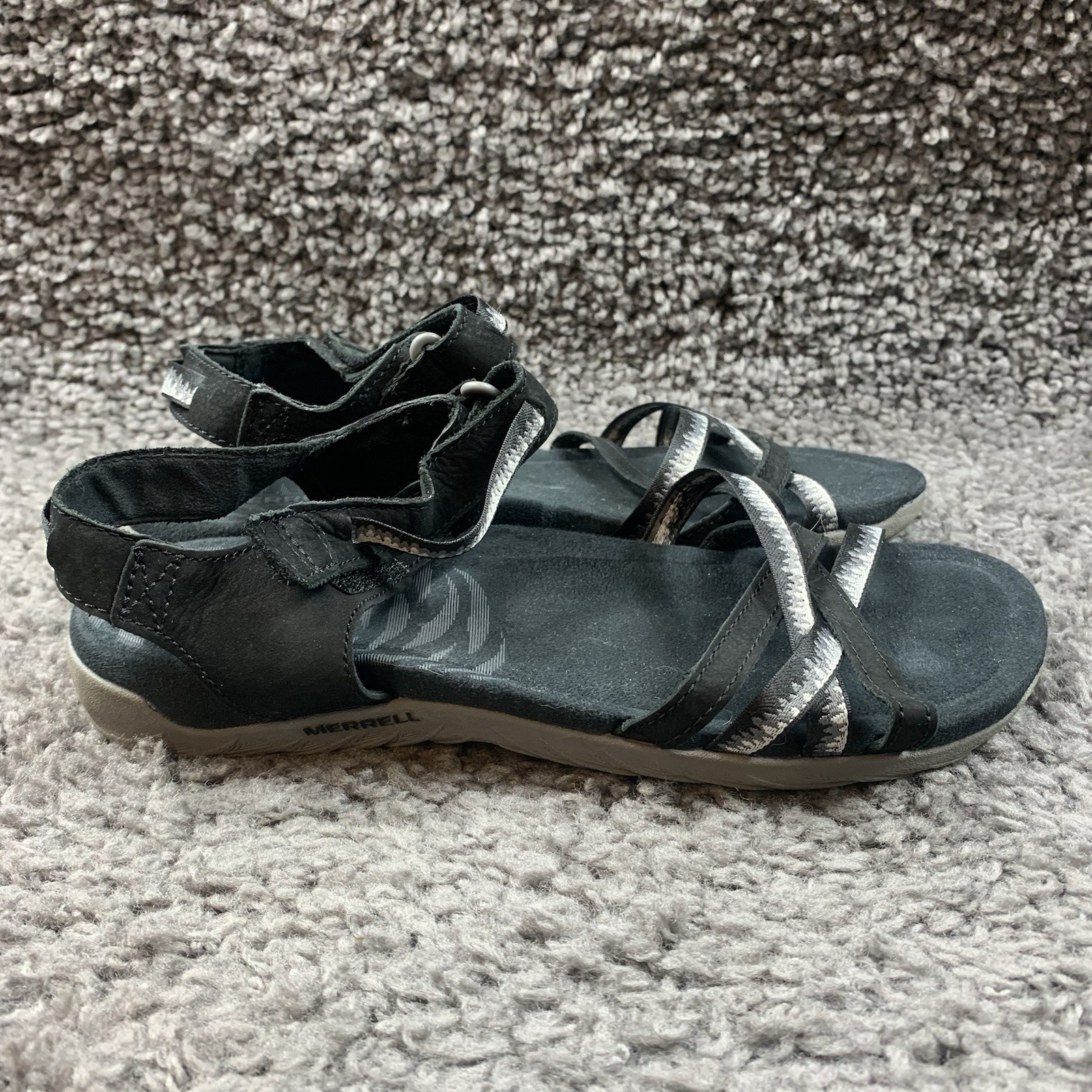 Sandali Merrell Terran 3 Cush Lattice donna taglia 8 neri spiaggia outdoor con cinturino