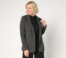 Jingle Belles by Kim Gravel Sequin Chic Ponte Blazer CharcoalMelange XL A670954