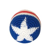 World Footbag OLD GLORY Cotton Crochet Hacky Sack Footbag BNWT