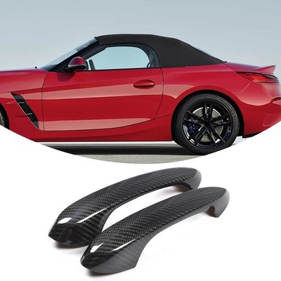 Genuine Carbon Fiber Exterior Door Handle Protector No Holes For BMW Z4/Toyota Supr 19+