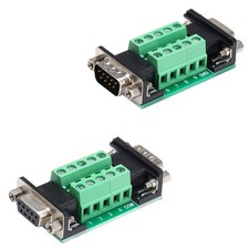 2pcs DB9 Male to Female Terminal Breakout Board RS232 D-SUB Serial to 9pin Po