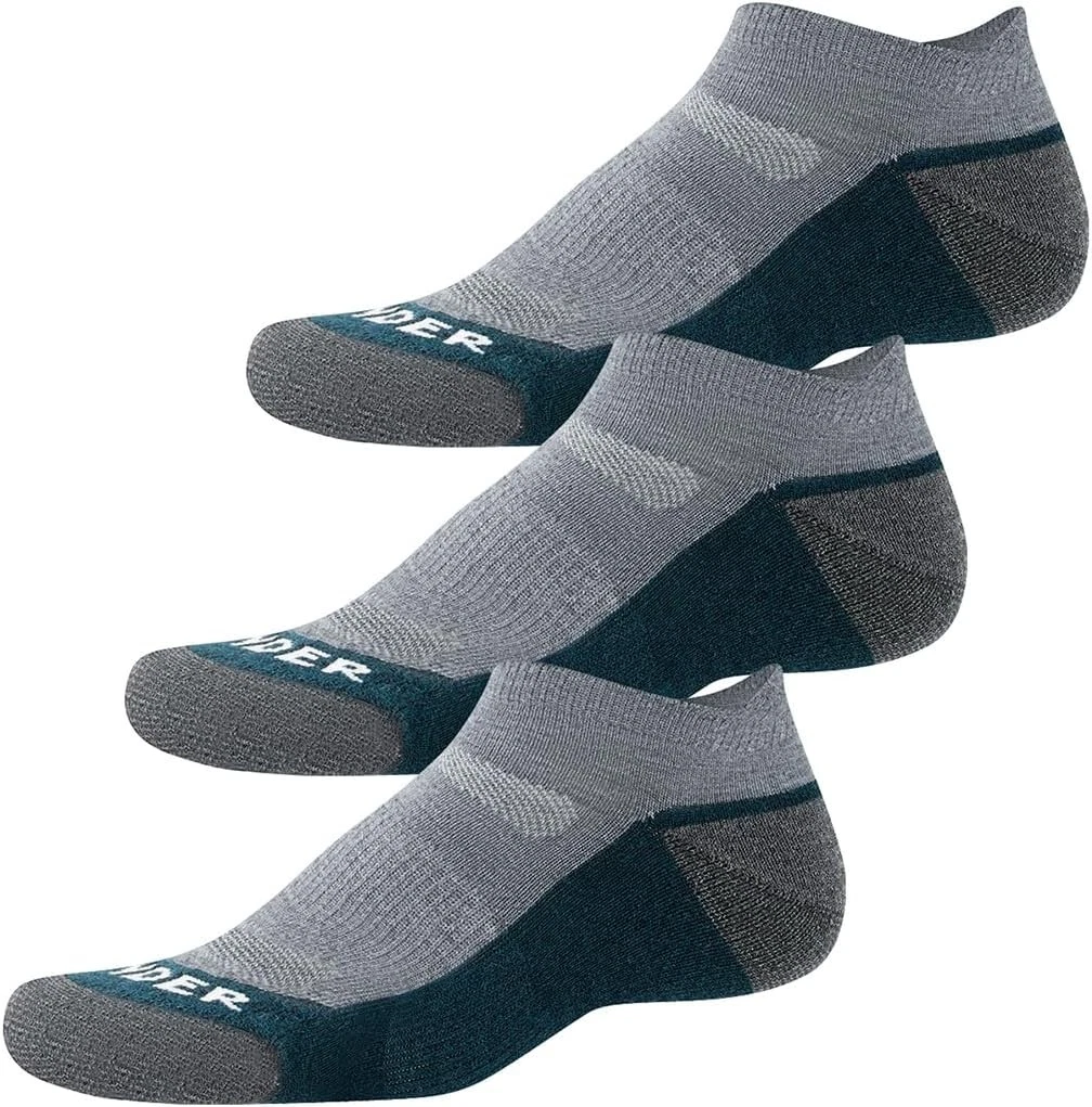 3 Pairs Merino Wool Ankle Running Hiking Socks Cushioned Athletic No Show