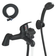 Bathroom Sink Taps Black with Shower Head Modern Bath Tap Shower Kit Monobloc