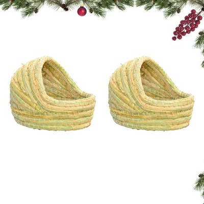  2 Pcs Hamster Versteck Kleintierbett -Versteck Gras -Haustierbett