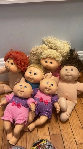 Cabbage Patch Kids Doll Lot of 6 Blonde Red Brown Curly Straight Blue Eyes