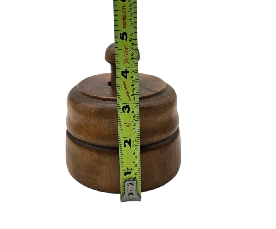 Antique Wooden Butter Print Mold Stamp Flower Primitive Pennsylvania Amish Fern - Image 4 of 4