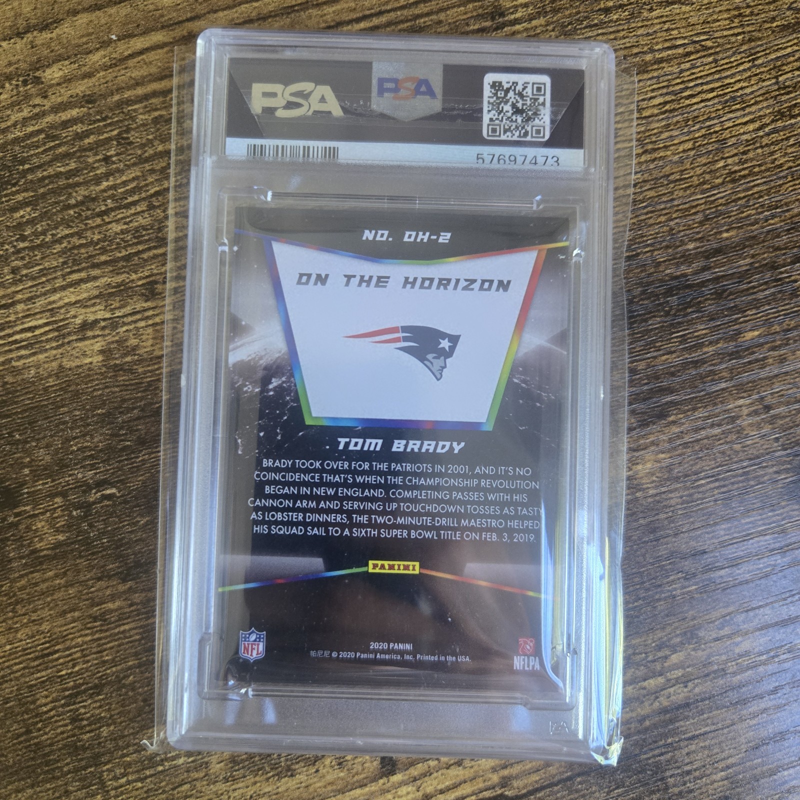 TOM BRADY 2020 PANINI INSTANT ON THE HORIZON SP #OH2 PATRIOTS PSA 9 MINT view 2