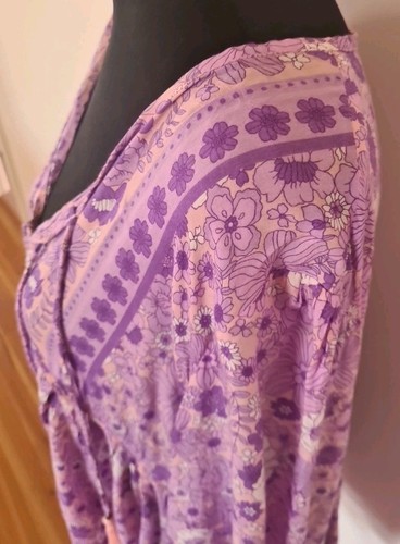 Mahli The Label Woodstock Gypsy Bohemian Purple Blouse L/XL As New - Picture 7 of 15