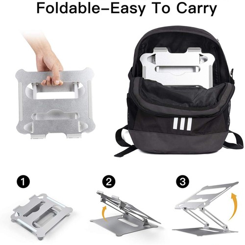 Laptop Riser Stand Laptop PC Holder Portable Laptop Stand Foldable - Afbeelding 7 van 12