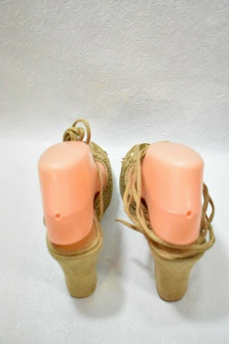 Lusso Shoes Wedge Heels Size 8 Camel Beaded Size 8 Women's New - Picture 4 of 7