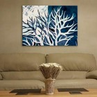 Glass Picture Toughened Wall Art Unique Blue Abstract Tree Any Size