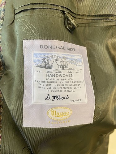 MAGEE Donegal Mist Sport Coat Mens 42R Multicolor Wool Mohair Casmere Hand Woven - Picture 13 of 14